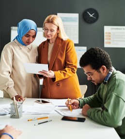 two ladies one man workshopping