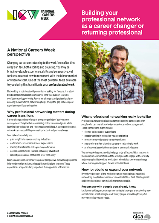 NCW 2026 Building your professional network as a–career changer or returning professional